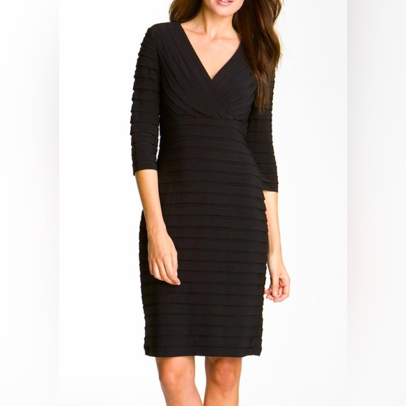 ADRIANNA PAPELL SHUTTER PLEAT SHEATH DRESS - Picture 1 of 7